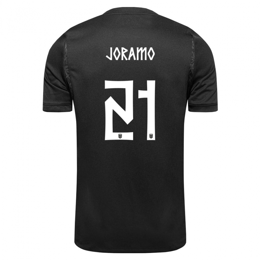 ילדים נורבגיה אמילי יוראמו #21 שחור הרחק ג'רזי 26-28 חולצה קצרה