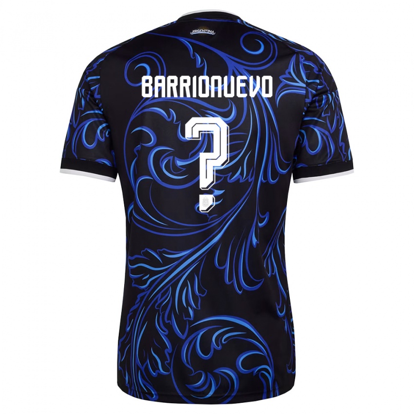 ילדים ארגנטינה Emiliano Barrionuevo #0 שחור לבן כחול שמיים הרחק ג'רזי 26-28 חולצה קצרה