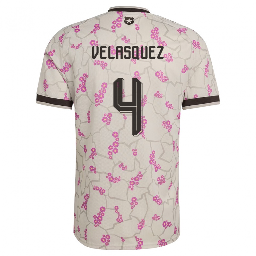 ילדים צ'ילה Lucas Velásquez #4 לבן סגול הרחק ג'רזי 26-28 חולצה קצרה