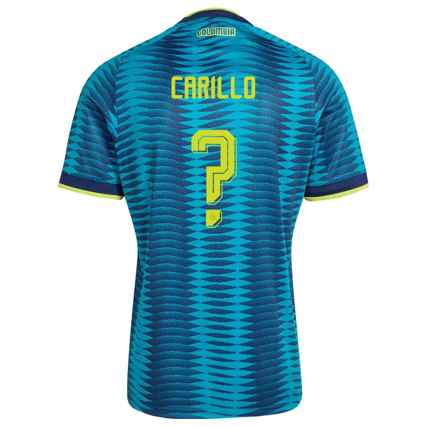 ילדים קולומביה Eider Carillo #0 כחול כהה צהוב הרחק ג'רזי 26-28 חולצה קצרה