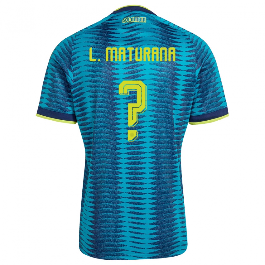 ילדים קולומביה Luis Maturana #0 כחול כהה צהוב הרחק ג'רזי 26-28 חולצה קצרה