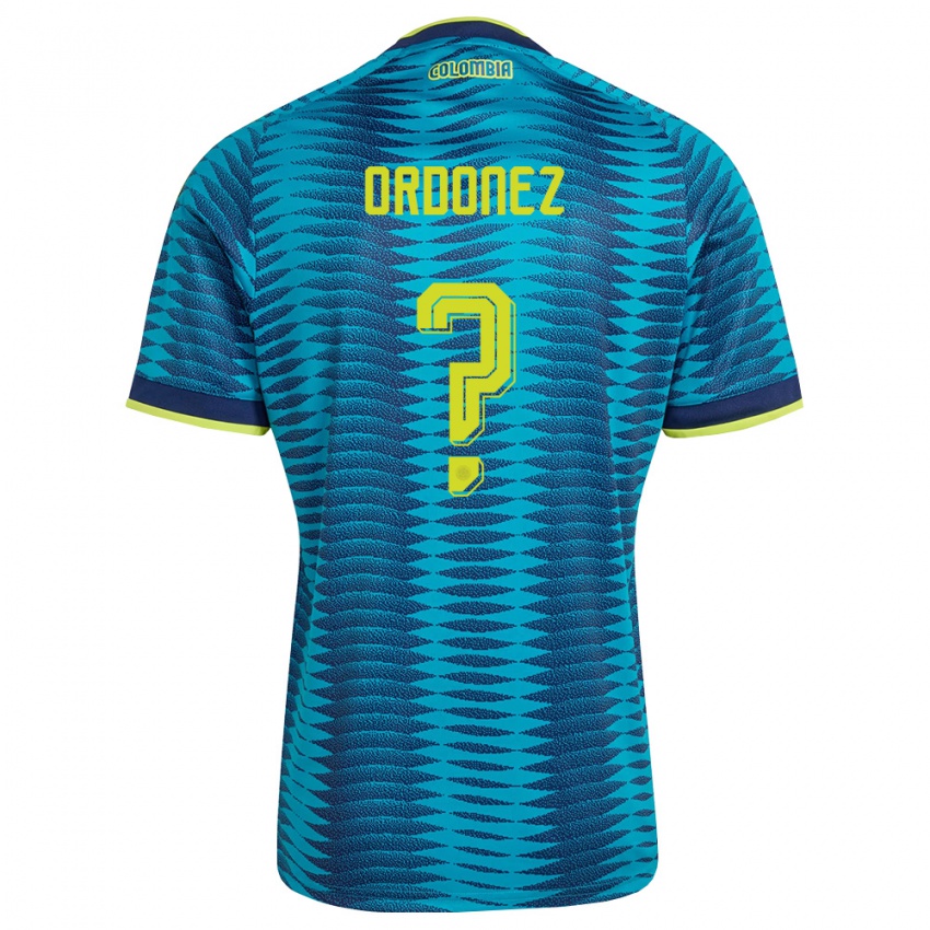 ילדים קולומביה Willian Ordóñez #0 כחול כהה צהוב הרחק ג'רזי 26-28 חולצה קצרה