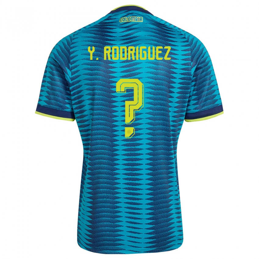 ילדים קולומביה Yefrei Rodríguez #0 כחול כהה צהוב הרחק ג'רזי 26-28 חולצה קצרה
