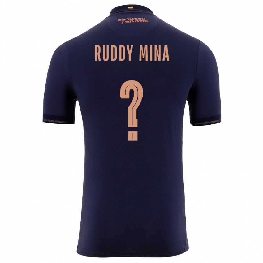 ילדים אקוודור Ruddy Mina #0 כהה זהב הרחק ג'רזי 26-28 חולצה קצרה
