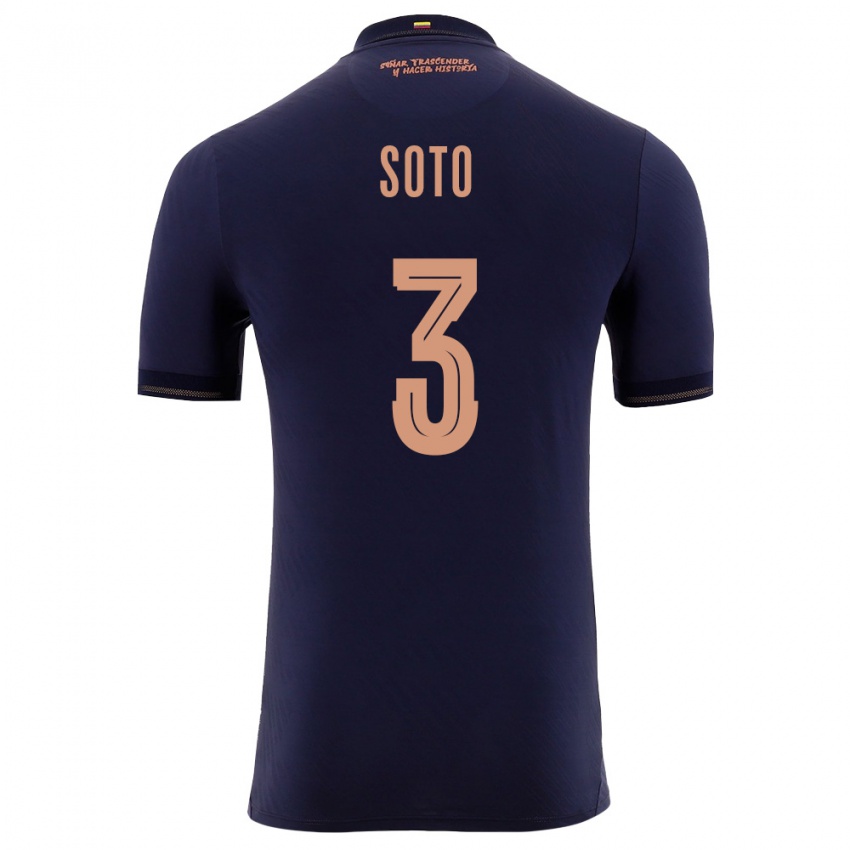 ילדים אקוודור Mathews Soto #3 כהה זהב הרחק ג'רזי 26-28 חולצה קצרה
