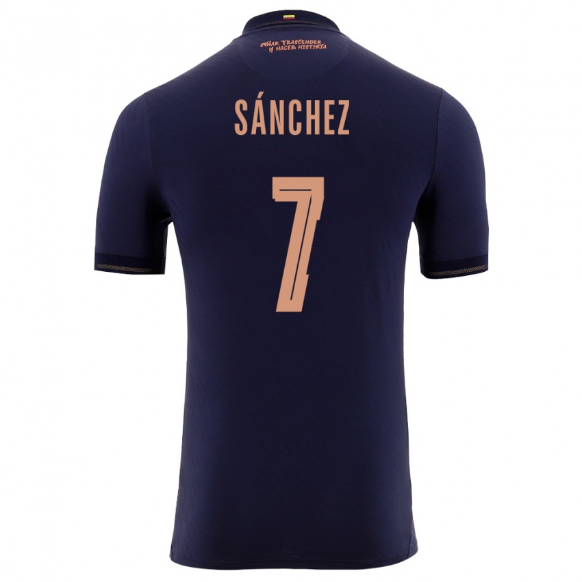 ילדים אקוודור Santiago Sánchez #7 כהה זהב הרחק ג'רזי 26-28 חולצה קצרה