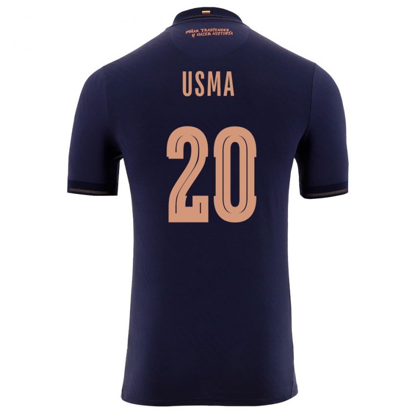 ילדים אקוודור Juan Usma #20 כהה זהב הרחק ג'רזי 26-28 חולצה קצרה