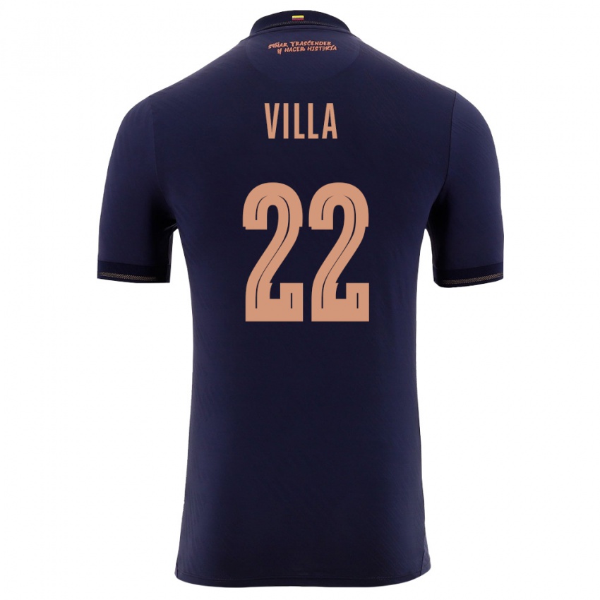 ילדים אקוודור Alexis Villa #22 כהה זהב הרחק ג'רזי 26-28 חולצה קצרה