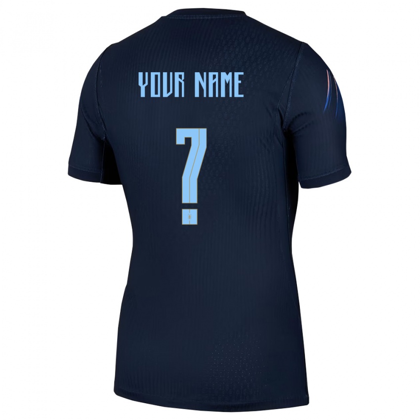 ילדים אורוגוואי השם שלך #0 שחור כחול הרחק ג'רזי 26-28 חולצה קצרה