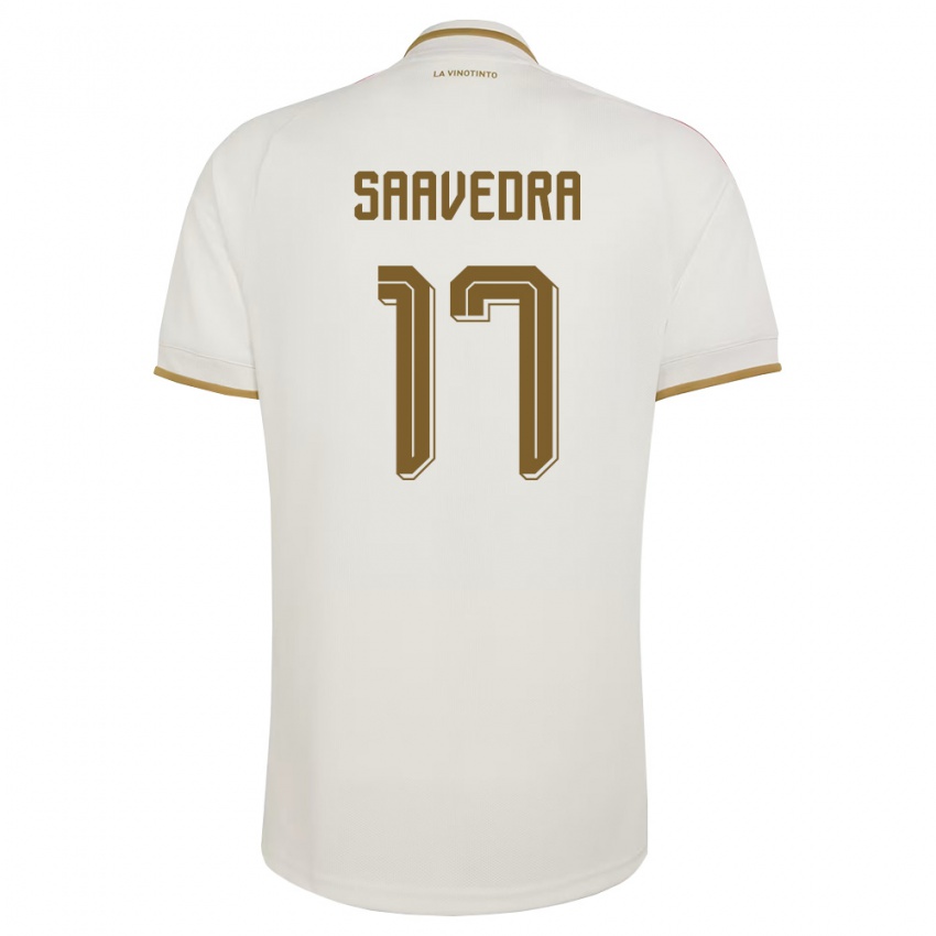 ילדים ונצואלה Andy Saavedra #17 שמנת צהוב הרחק ג'רזי 26-28 חולצה קצרה