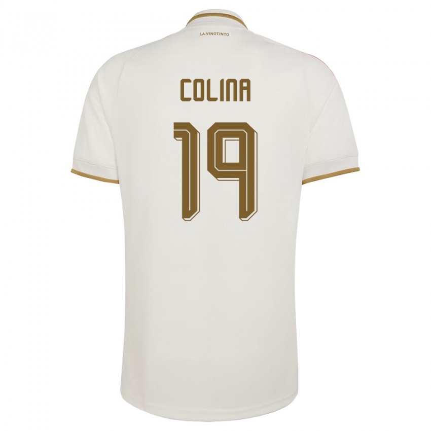 ילדים ונצואלה Junior Colina #19 שמנת צהוב הרחק ג'רזי 26-28 חולצה קצרה