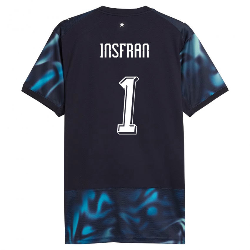 ילדים פרגוואי Facundo Insfrán #1 כהה כחול שמיים הרחק ג'רזי 26-28 חולצה קצרה