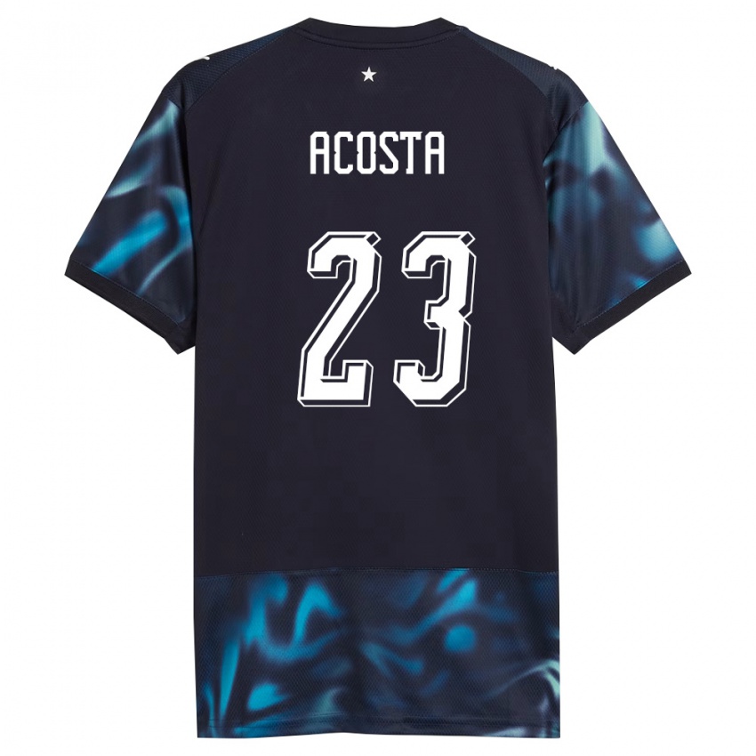 ילדים פרגוואי Fátima Acosta #23 כהה כחול שמיים הרחק ג'רזי 26-28 חולצה קצרה
