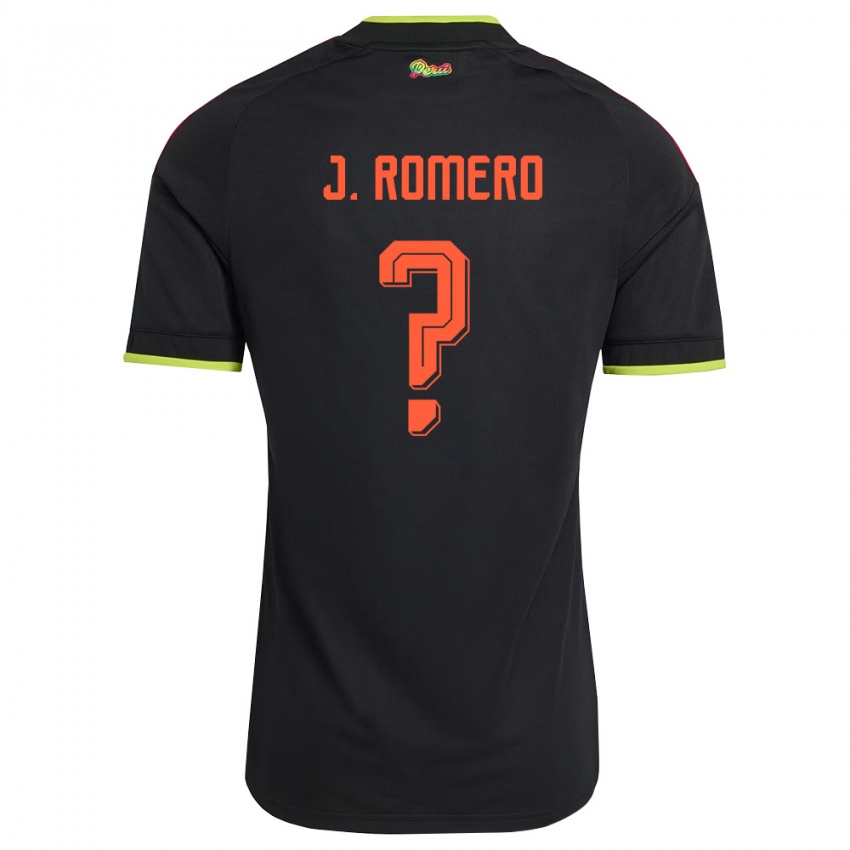ילדים פרו José Romero #0 שחור צהוב ורוד הרחק ג'רזי 26-28 חולצה קצרה