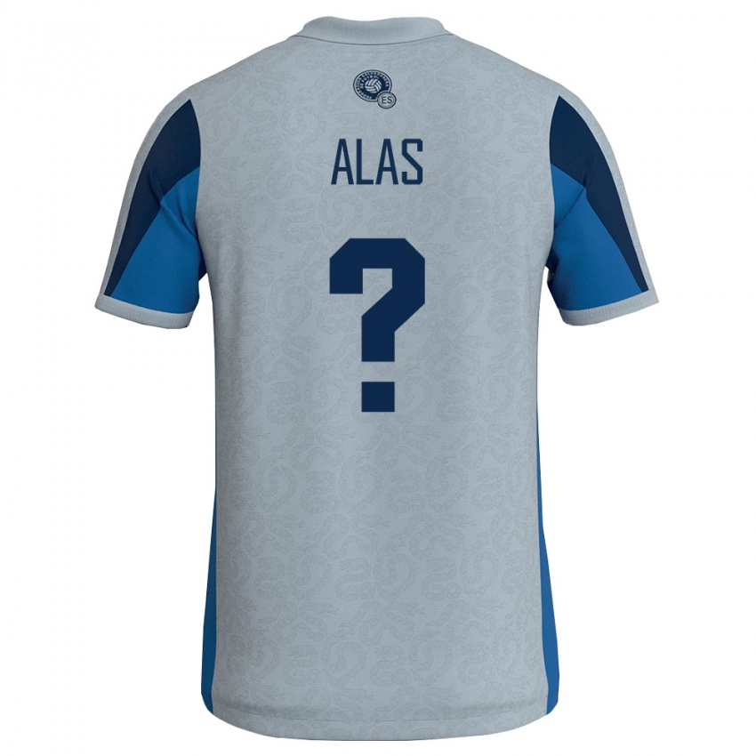 ילדים אל סלוודור Matías Alas #0 לבן כחול שמיים הרחק ג'רזי 26-28 חולצה קצרה