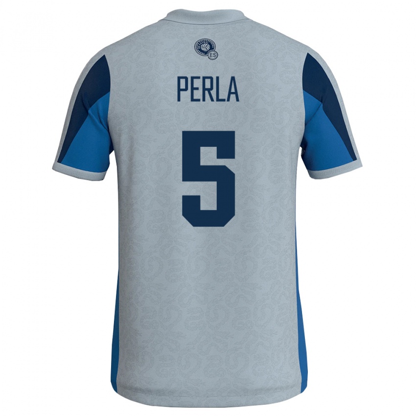 ילדים אל סלוודור Jefferson Perla #5 לבן כחול שמיים הרחק ג'רזי 26-28 חולצה קצרה