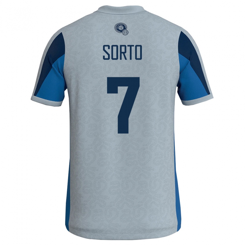 ילדים אל סלוודור Gabriel Sorto #7 לבן כחול שמיים הרחק ג'רזי 26-28 חולצה קצרה