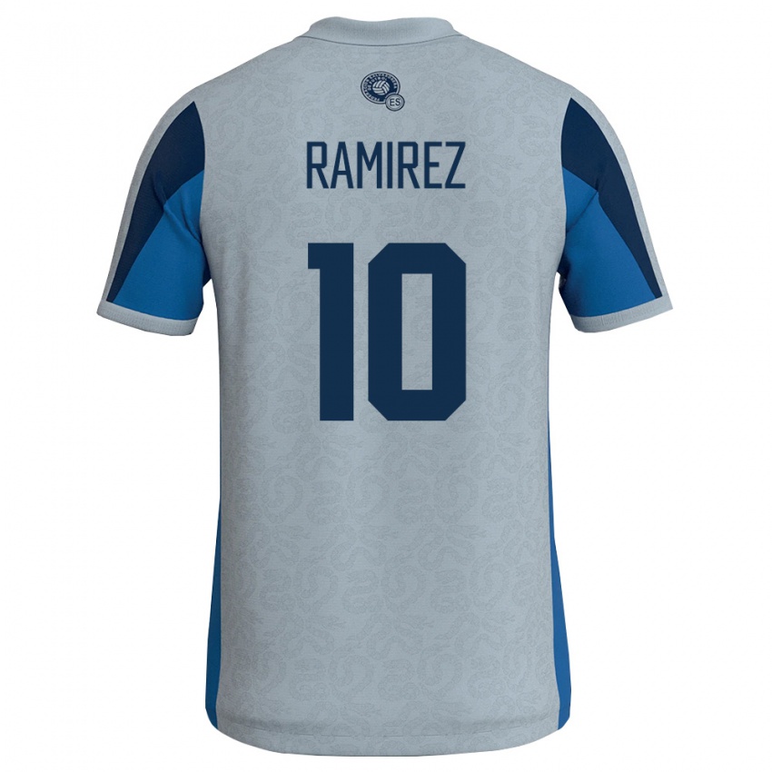 ילדים אל סלוודור Jayson Ramirez #10 לבן כחול שמיים הרחק ג'רזי 26-28 חולצה קצרה