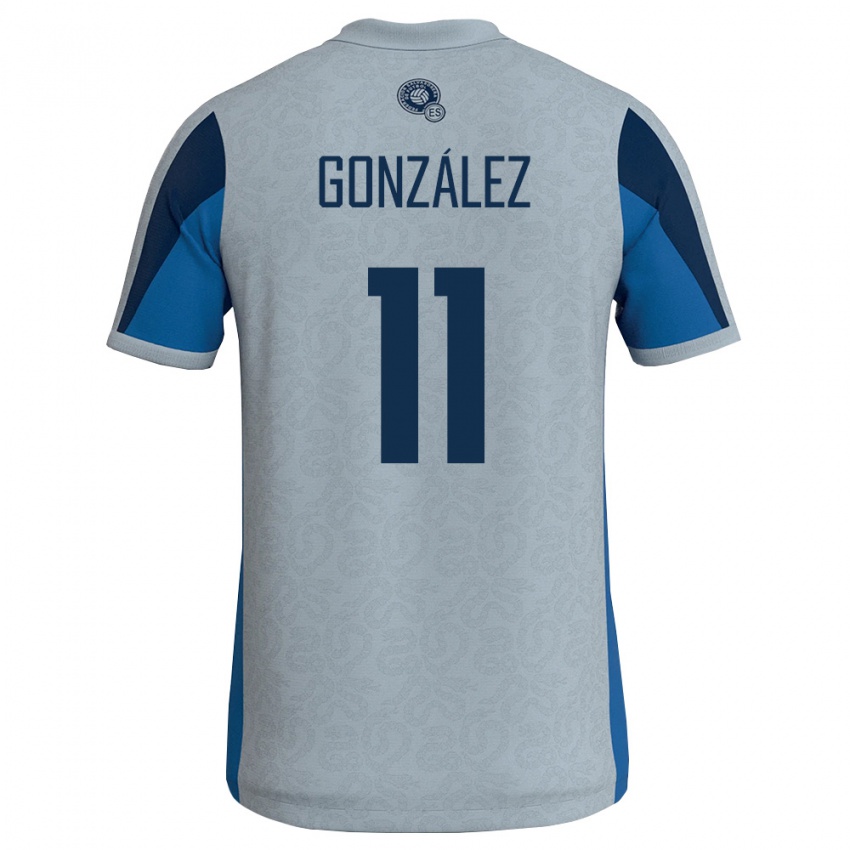 ילדים אל סלוודור Daniel González #11 לבן כחול שמיים הרחק ג'רזי 26-28 חולצה קצרה