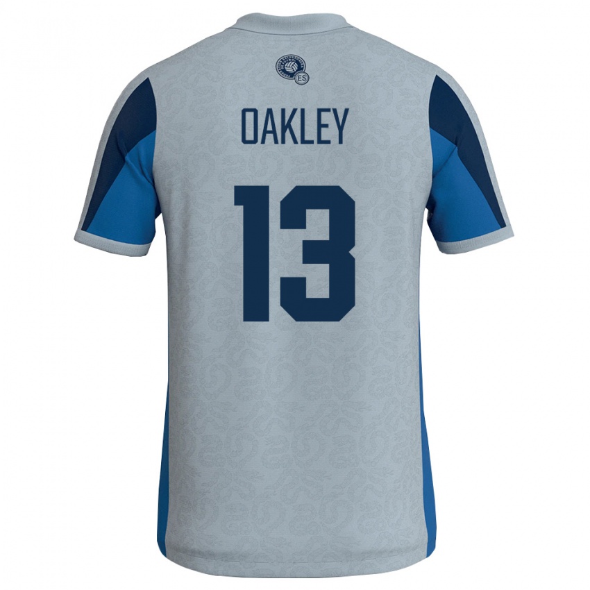 ילדים אל סלוודור Ethan Oakley #13 לבן כחול שמיים הרחק ג'רזי 26-28 חולצה קצרה