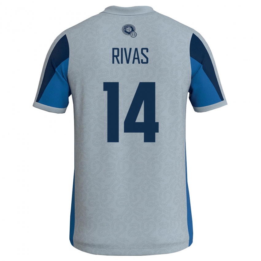 ילדים אל סלוודור Keylor Rivas #14 לבן כחול שמיים הרחק ג'רזי 26-28 חולצה קצרה