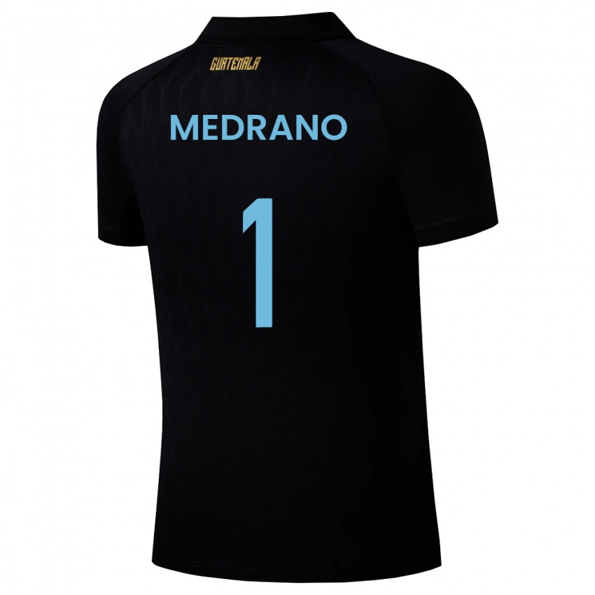 ילדים גואטמלה Alvaro Medrano #1 שחור כחול שמיים לבן הרחק ג'רזי 26-28 חולצה קצרה