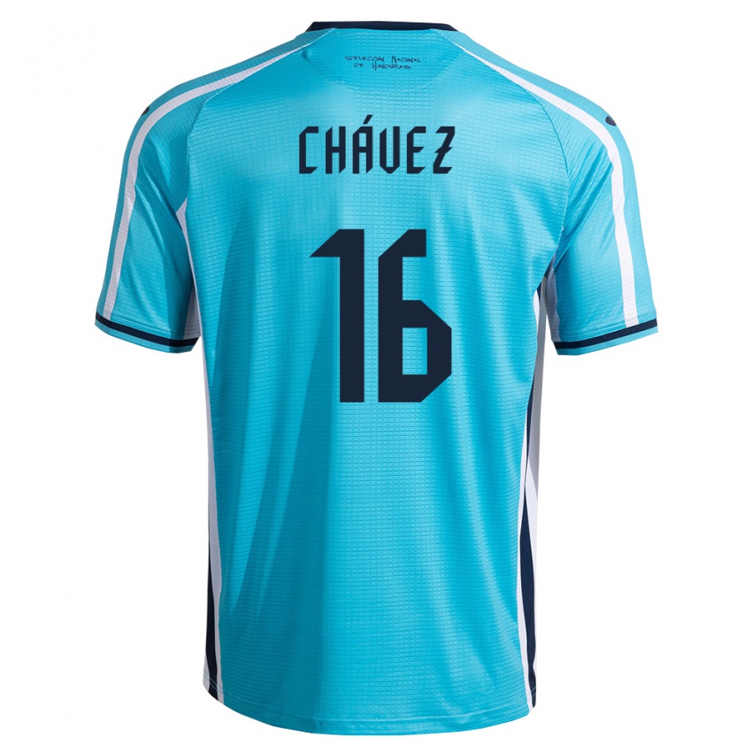 ילדים הונדורס Charly Chávez #16 כחול שמיים כהה הרחק ג'רזי 26-28 חולצה קצרה