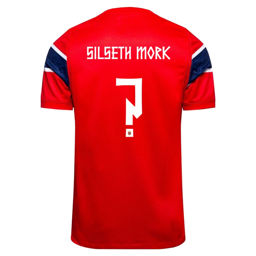 גברים נורבגיה מתיאס סילסת' מורק #0 אדום כהה לבן ג'רזי ביתית 26-28 חולצה קצרה
