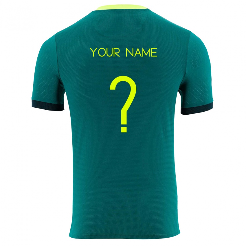 גברים בוליביה השם שלך #0 ירוק צהוב שחור ג'רזי ביתית 26-28 חולצה קצרה