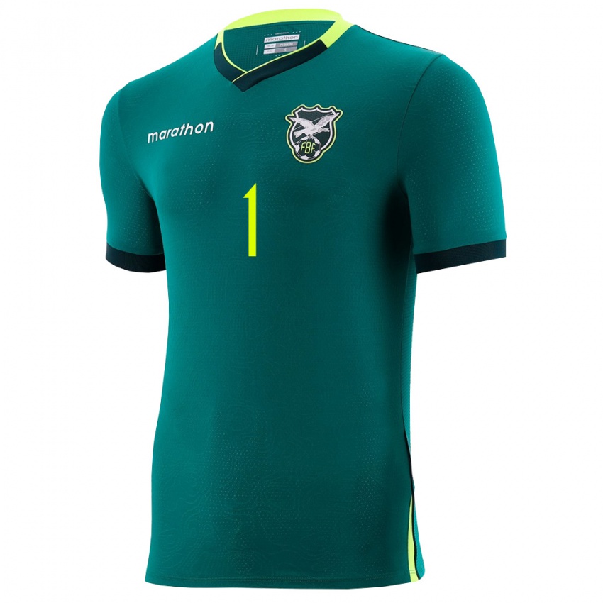 גברים בוליביה Mel Ontiveros #1 ירוק צהוב שחור ג'רזי ביתית 26-28 חולצה קצרה