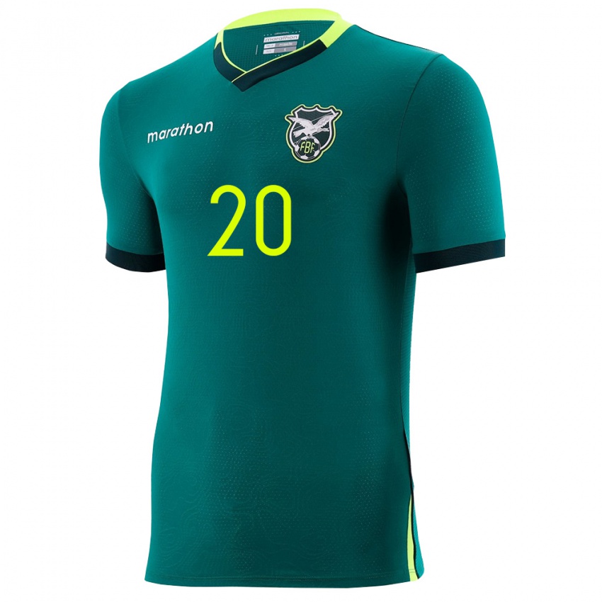 גברים בוליביה Bernardo Loroño #20 ירוק צהוב שחור ג'רזי ביתית 26-28 חולצה קצרה