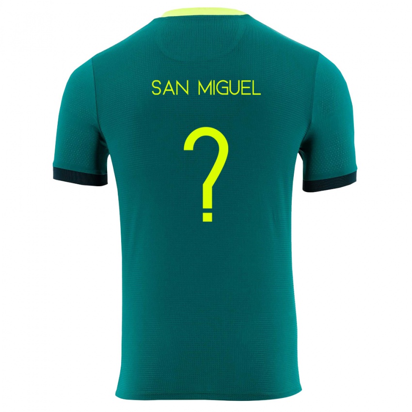 גברים בוליביה Luana San Miguel #0 ירוק צהוב שחור ג'רזי ביתית 26-28 חולצה קצרה