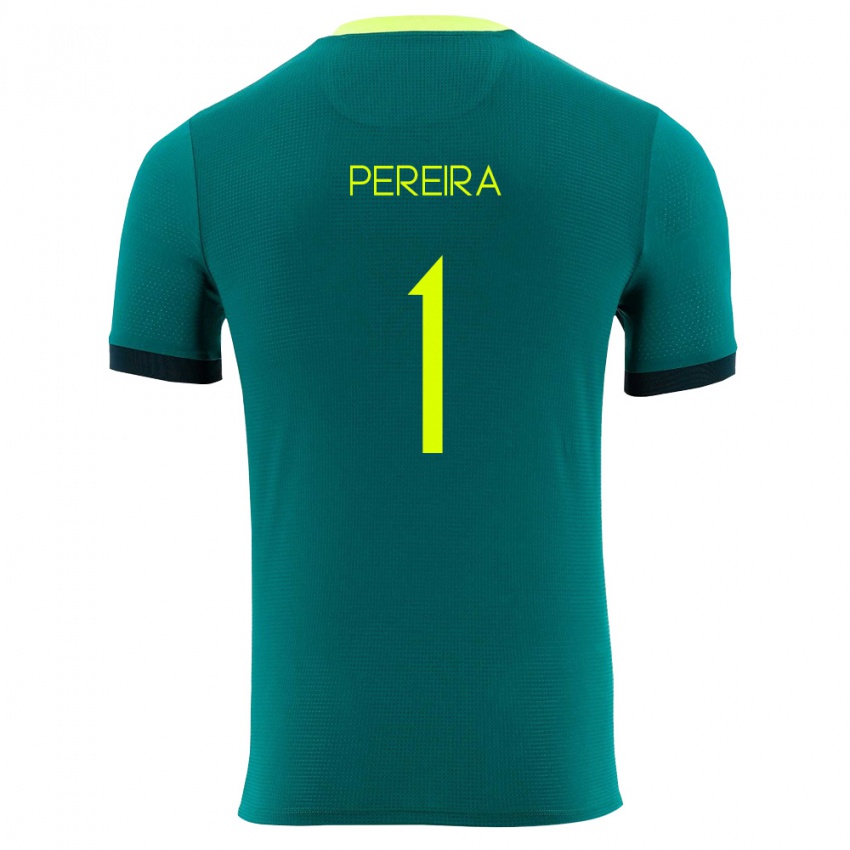 גברים בוליביה פביאן פריירה פרז #1 ירוק צהוב שחור ג'רזי ביתית 26-28 חולצה קצרה