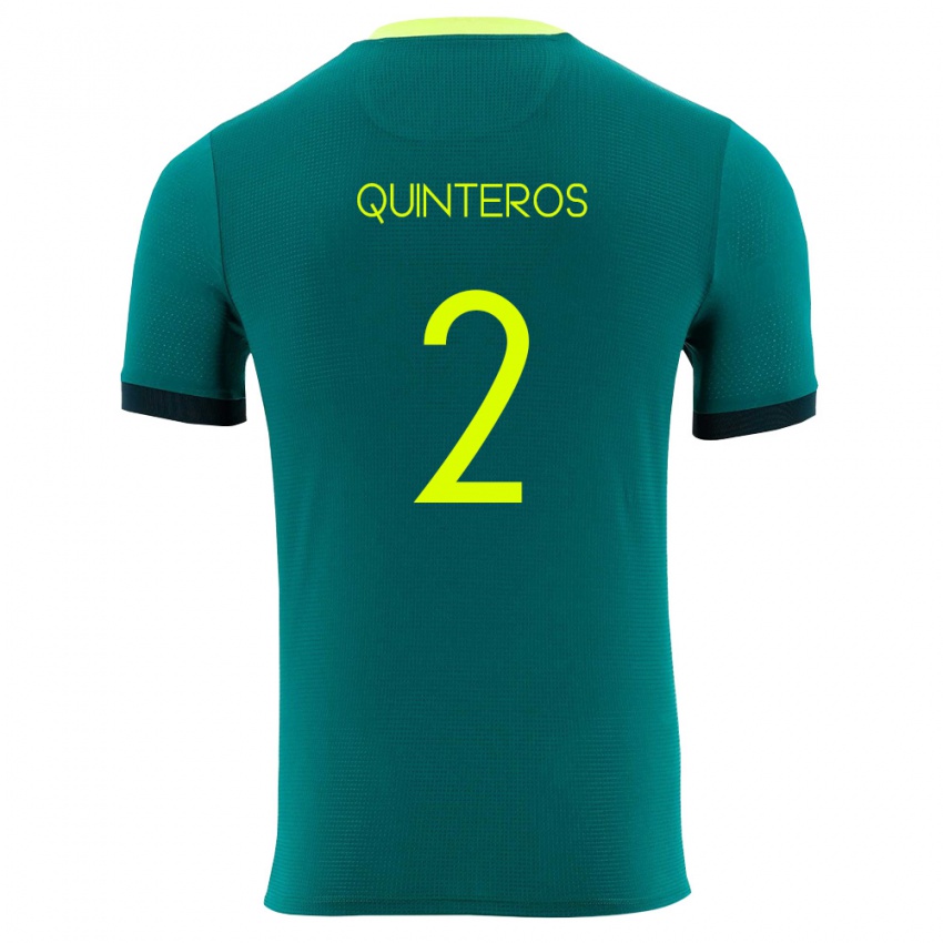 גברים בוליביה ג׳יירו קווינטרוס #2 ירוק צהוב שחור ג'רזי ביתית 26-28 חולצה קצרה