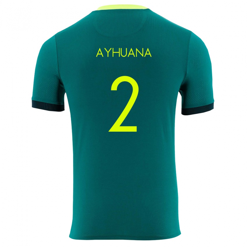גברים בוליביה Anderson Ayhuana #2 ירוק צהוב שחור ג'רזי ביתית 26-28 חולצה קצרה