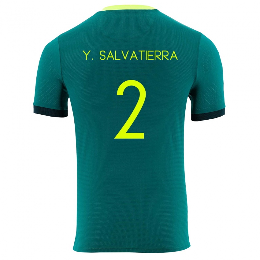 גברים בוליביה Yuditaz Jimena Salvatierra #2 ירוק צהוב שחור ג'רזי ביתית 26-28 חולצה קצרה