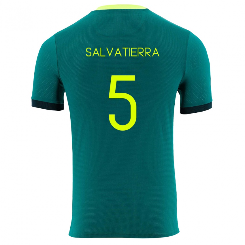 גברים בוליביה אריקה סלבאטיירה #5 ירוק צהוב שחור ג'רזי ביתית 26-28 חולצה קצרה