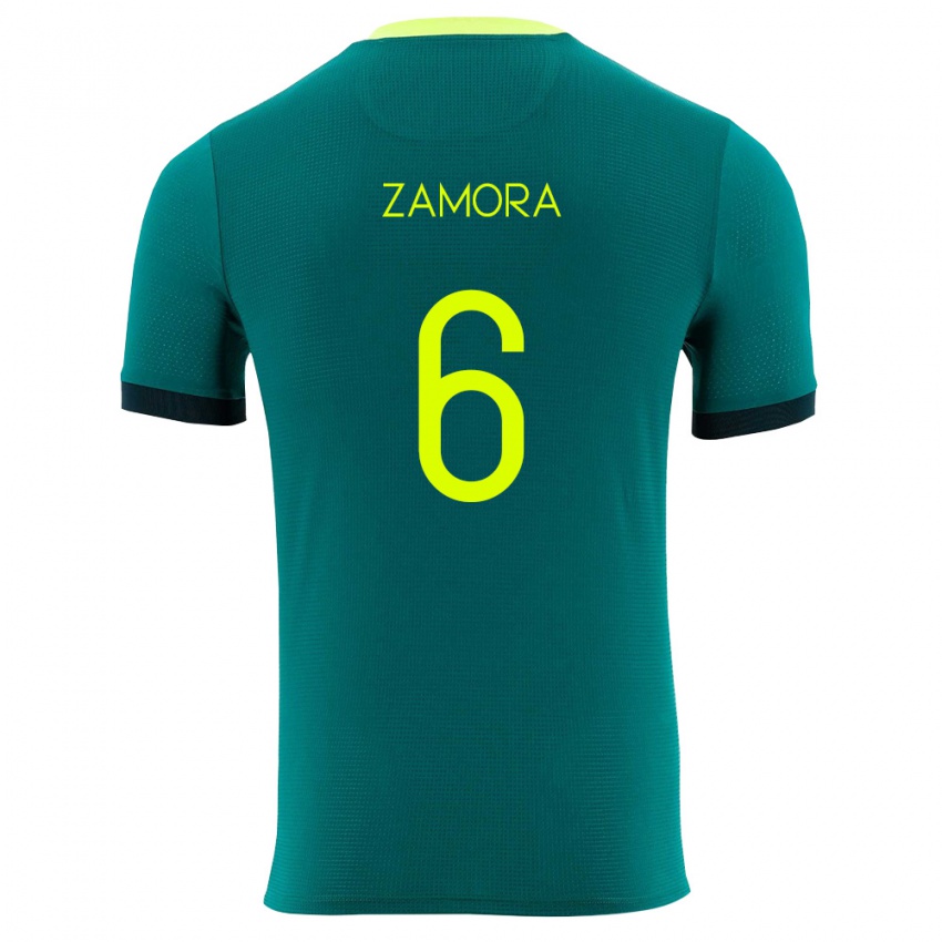 גברים בוליביה פאביו סמורה רוקה #6 ירוק צהוב שחור ג'רזי ביתית 26-28 חולצה קצרה