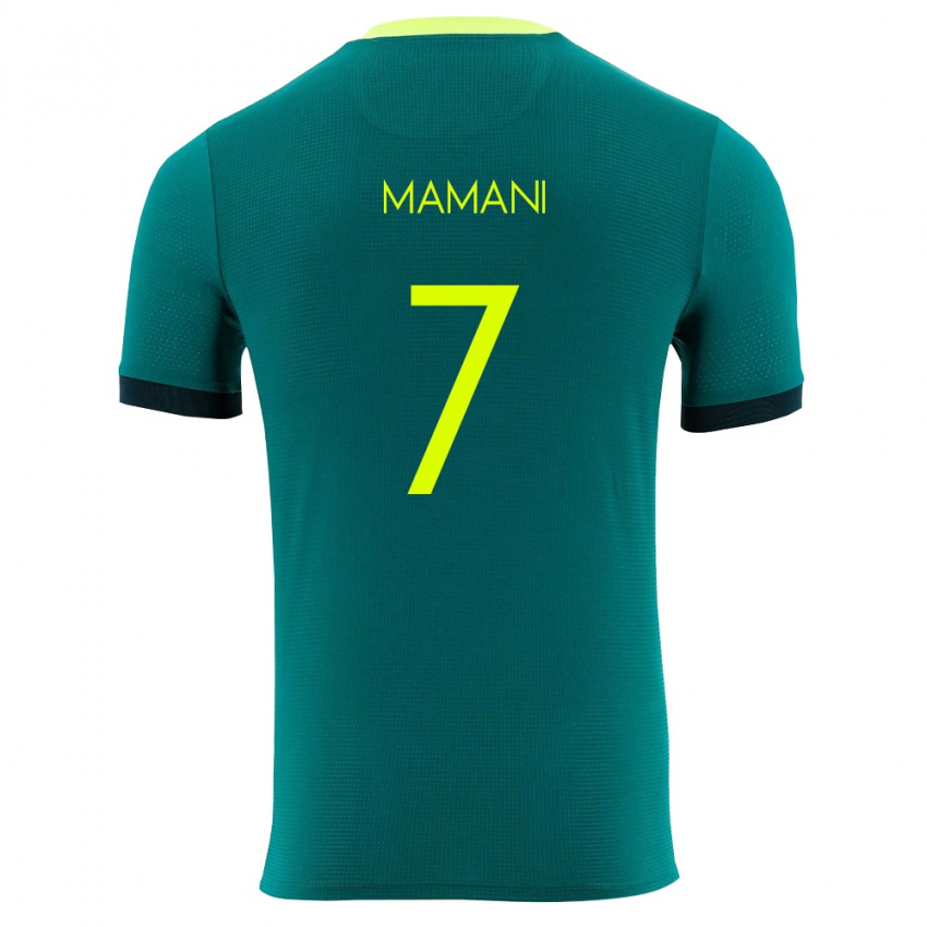 גברים בוליביה Braian Mamani #7 ירוק צהוב שחור ג'רזי ביתית 26-28 חולצה קצרה