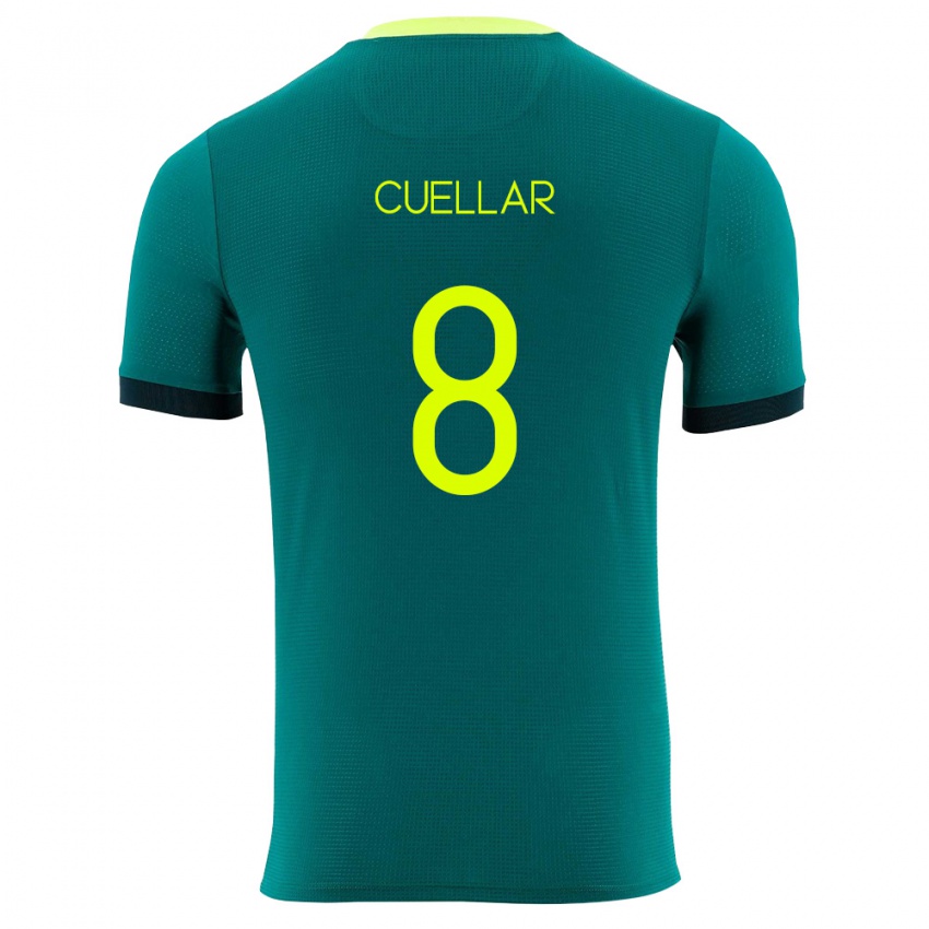 גברים בוליביה חאומה קוויאר #8 ירוק צהוב שחור ג'רזי ביתית 26-28 חולצה קצרה