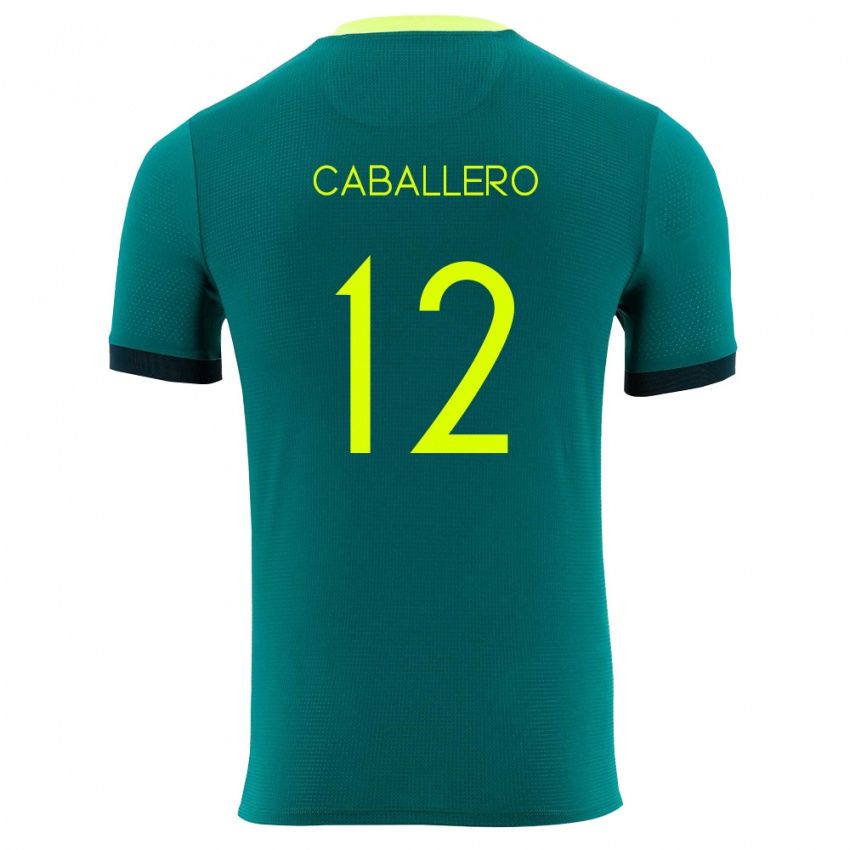 גברים בוליביה Diego Caballero #12 ירוק צהוב שחור ג'רזי ביתית 26-28 חולצה קצרה