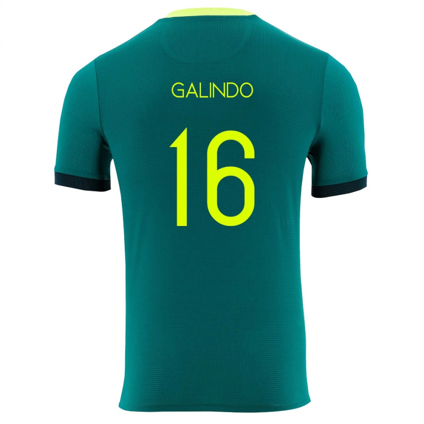 גברים בוליביה Matías Galindo #16 ירוק צהוב שחור ג'רזי ביתית 26-28 חולצה קצרה