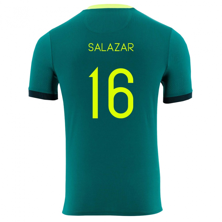 גברים בוליביה Marco Salazar #16 ירוק צהוב שחור ג'רזי ביתית 26-28 חולצה קצרה
