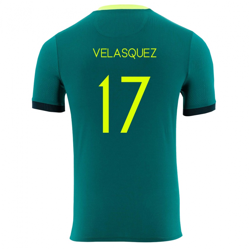 גברים בוליביה Jhon Velásquez #17 ירוק צהוב שחור ג'רזי ביתית 26-28 חולצה קצרה