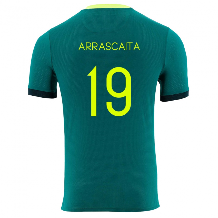 גברים בוליביה חיימה ארסקייטה #19 ירוק צהוב שחור ג'רזי ביתית 26-28 חולצה קצרה