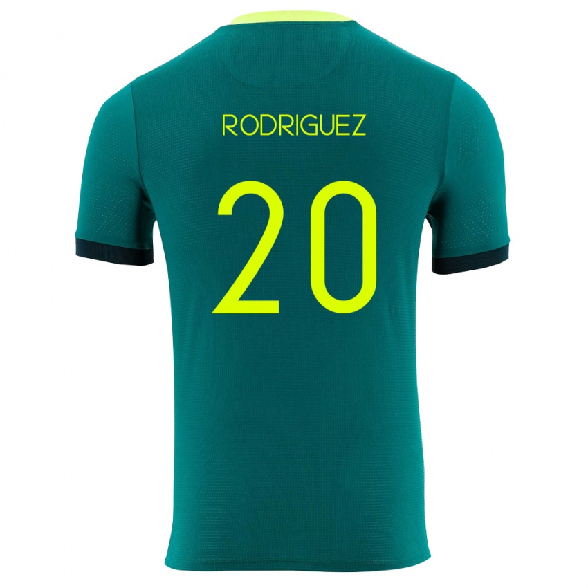 גברים בוליביה Ian Rodriguez #20 ירוק צהוב שחור ג'רזי ביתית 26-28 חולצה קצרה