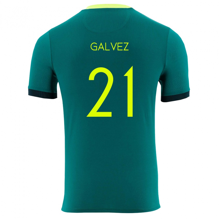 גברים בוליביה Vladimir Galvez #21 ירוק צהוב שחור ג'רזי ביתית 26-28 חולצה קצרה