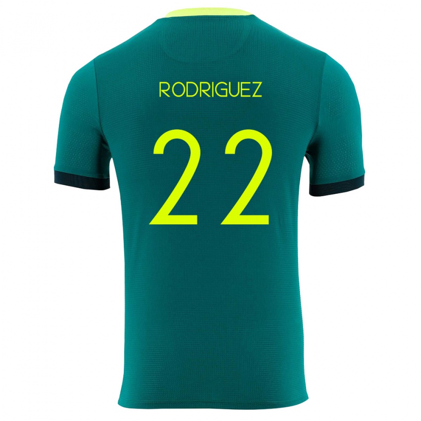 גברים בוליביה Carlitos Rodriguez #22 ירוק צהוב שחור ג'רזי ביתית 26-28 חולצה קצרה