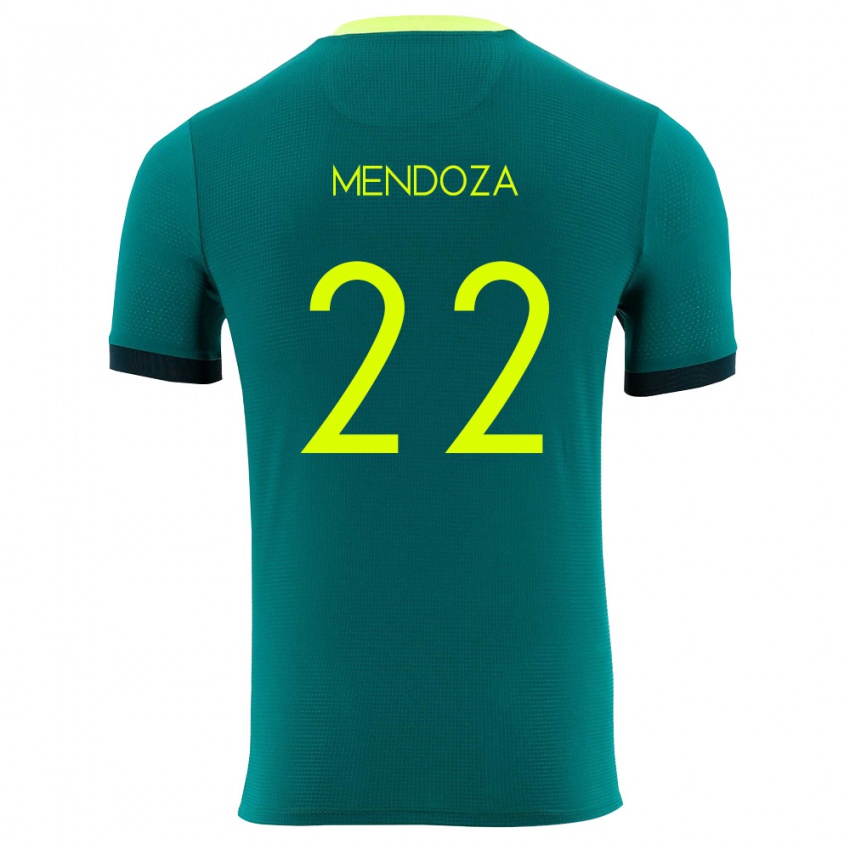 גברים בוליביה Gonzalo Mendoza #22 ירוק צהוב שחור ג'רזי ביתית 26-28 חולצה קצרה