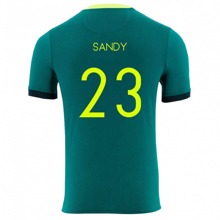 גברים בוליביה Daniel Sandy #23 ירוק צהוב שחור ג'רזי ביתית 26-28 חולצה קצרה